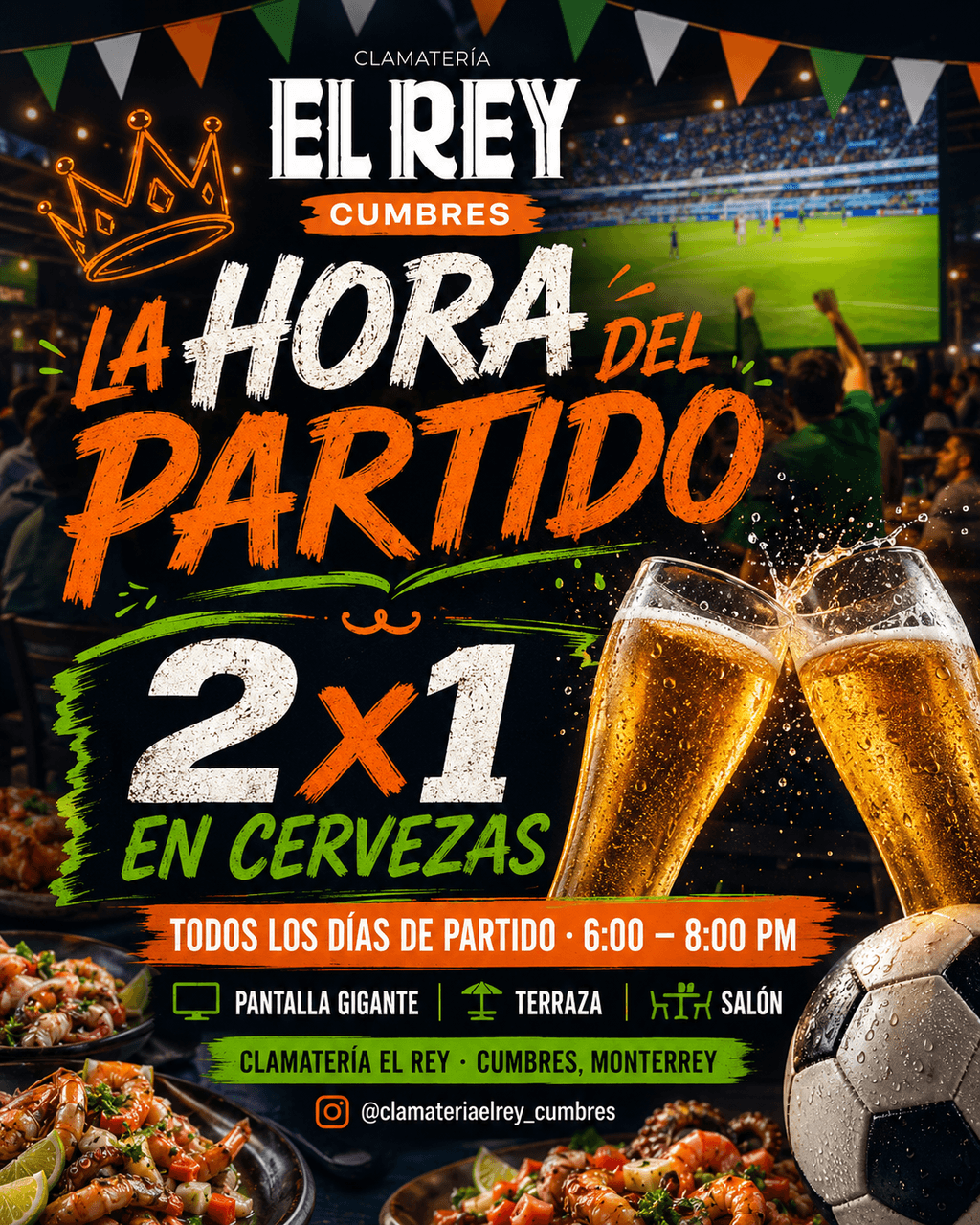 Promoción La Hora del Partido — 2x1 en cervezas